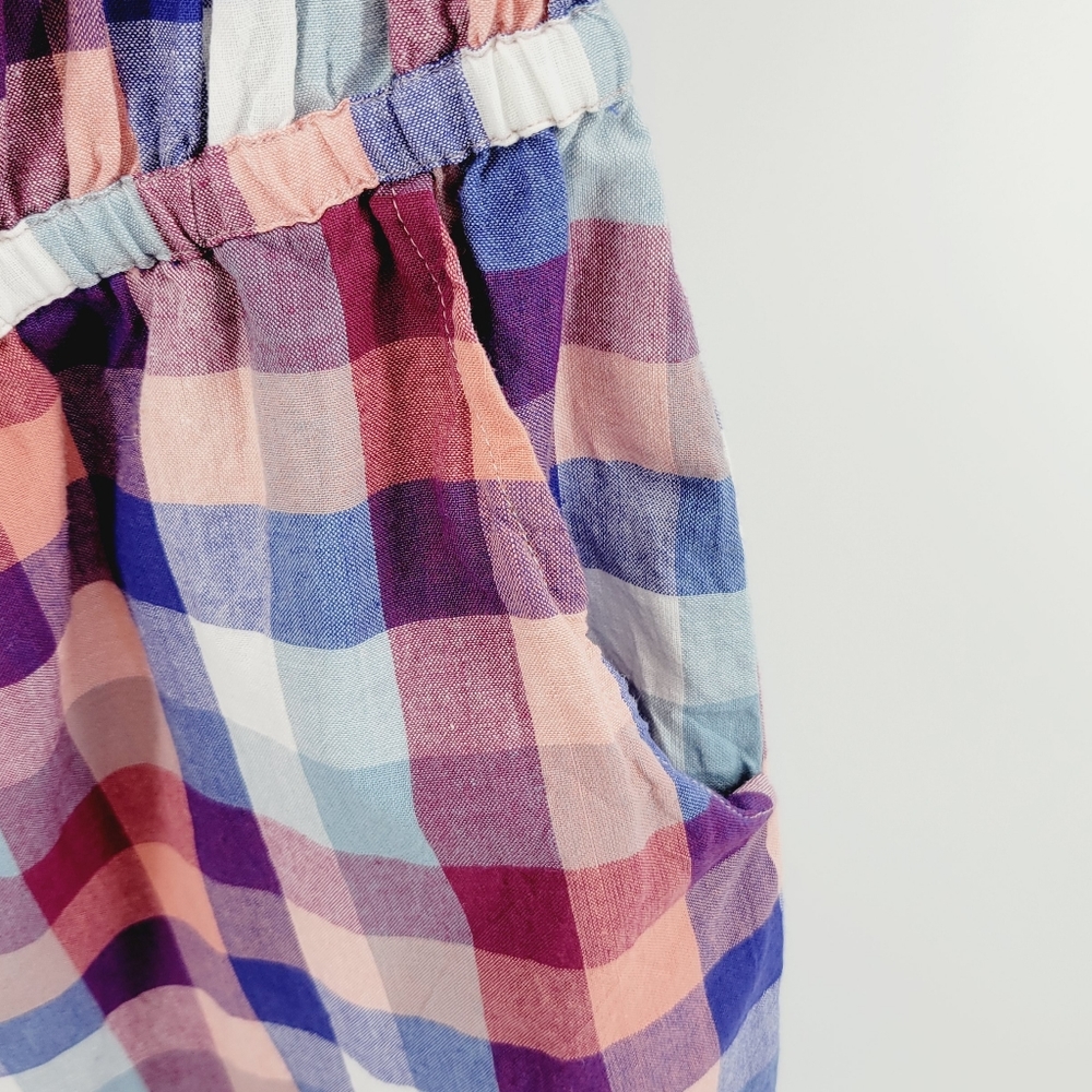 Anthro Kopal Brea Plaid Puff Sleeve Romper Cotton Cottagecore S - Picture 5 of 8